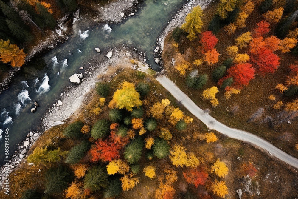 Aerial view of autumn forest. Beautiful nature landscape. Aerial view of autumn forest. Beautiful nature landscape.