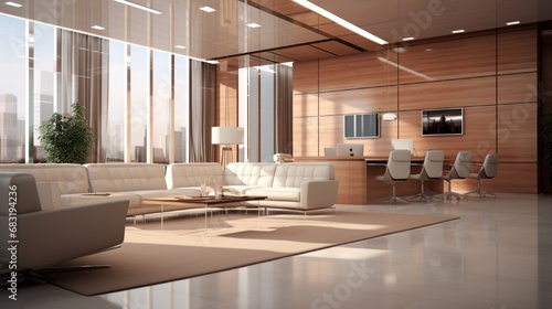 Reception room of a new contemporary office