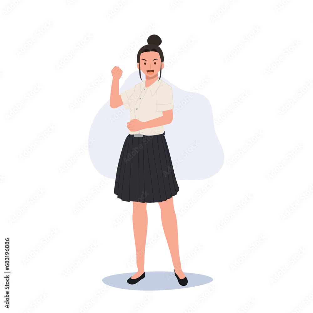Confident and Empowering Thai University Student in Uniform Confident and Empowering Thai University Student in Uniform
