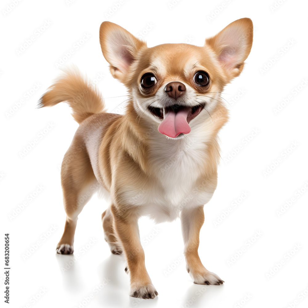 Chihuahua Dog Isolated on White Background - Generative AI