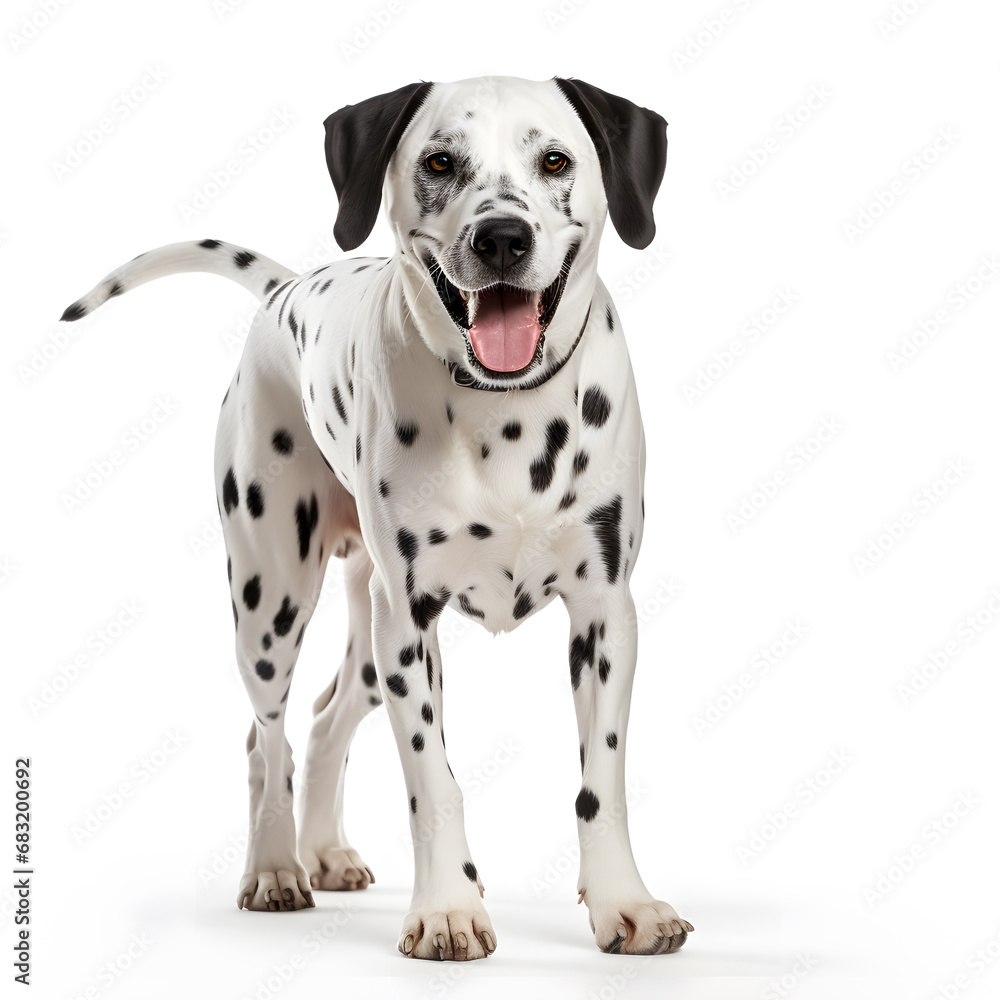 Dalmatian Dog Isolated on White Background - Generative AI