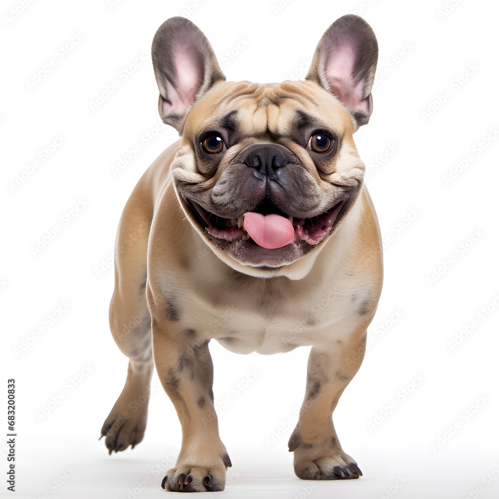 French Bulldog Dog Isolated on White Background - Generative AI