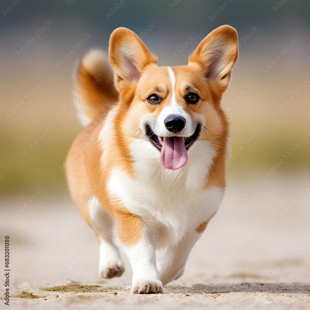 Welsh Corgi Dog Isolated on White Background - Generative AI