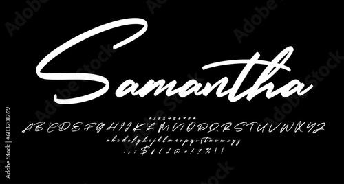 samantha font script vector lettering. Best Alphabet Alphabet Brush Script Logotype Font lettering handwritten