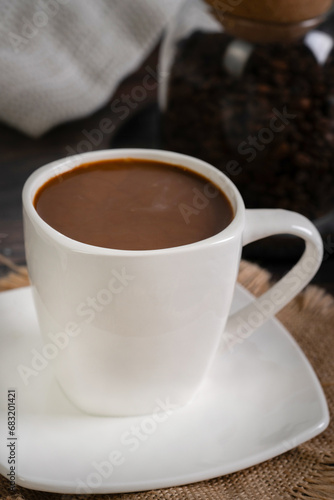 Hot chocolate in a cup