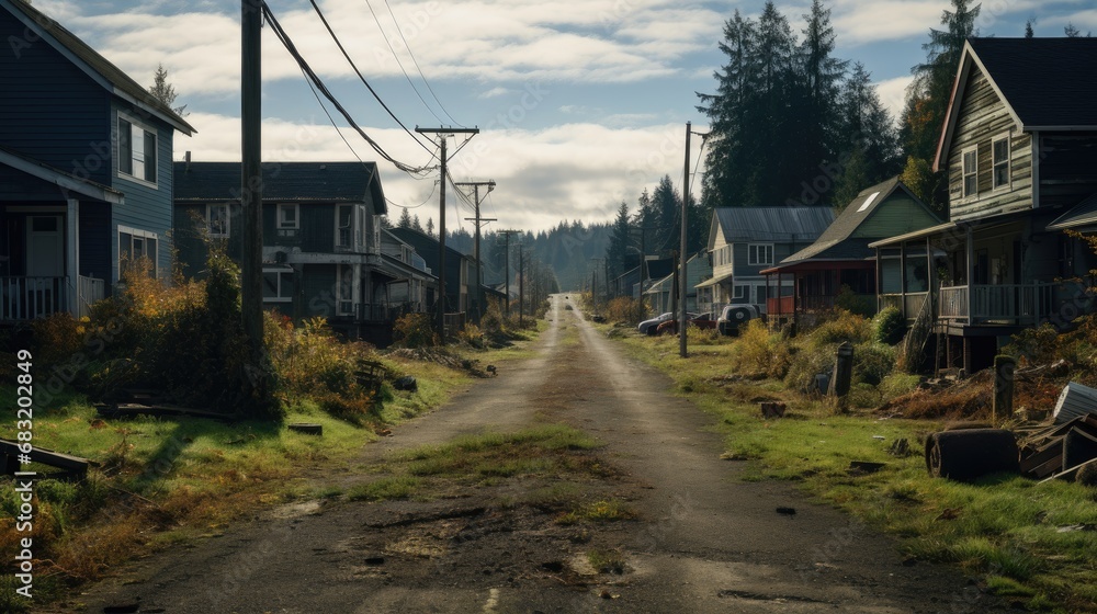 Street of suburban homes