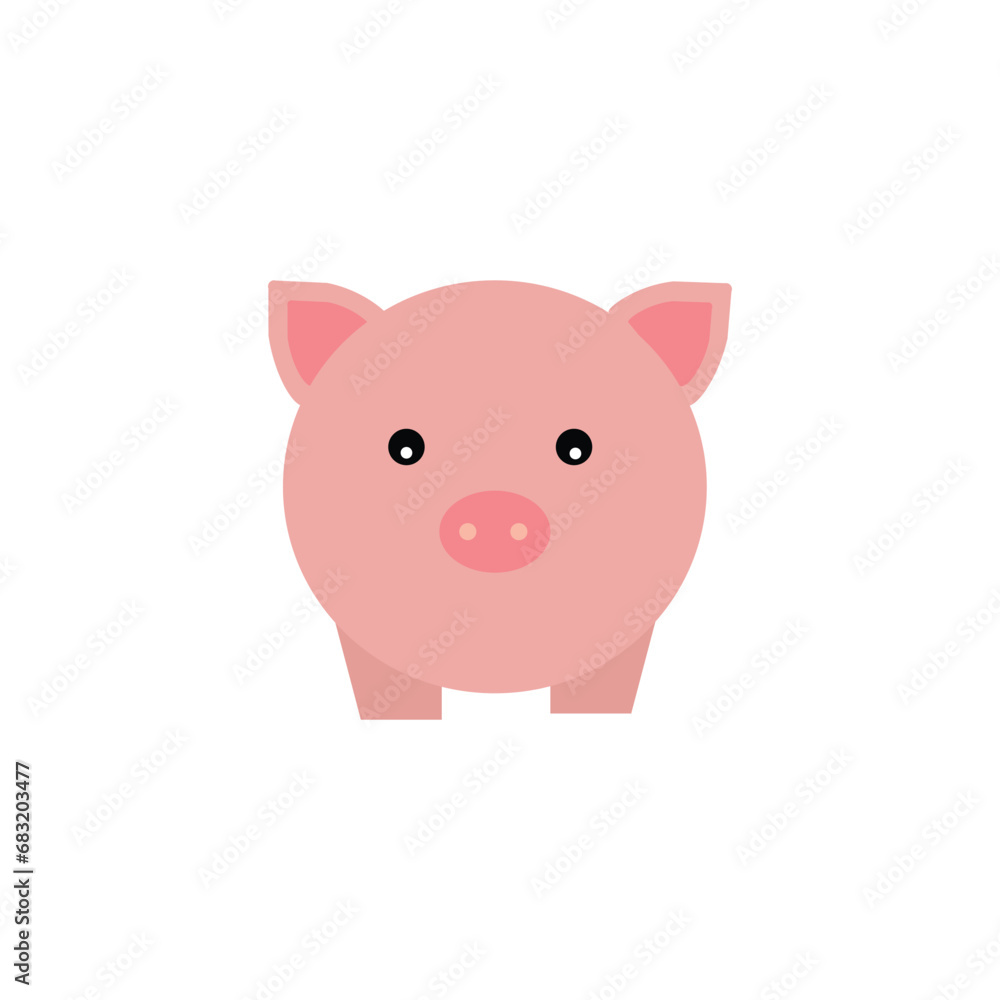 cute pig on white background cute pig on white background