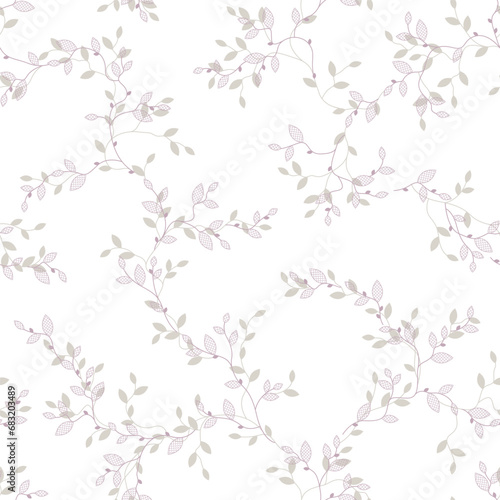 seamless pattern of branches and leaves