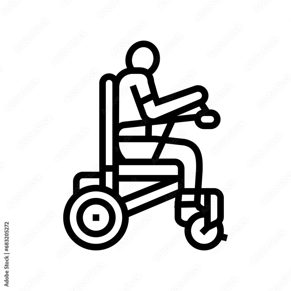 wheelchair mobility occupational therapist line icon vector. wheelchair mobility occupational therapist sign. isolated contour symbol black illustration