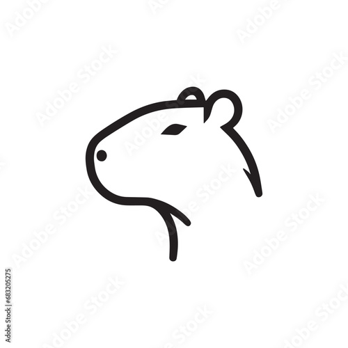 Capybara logo for graphic design, capybara designs for prints and commercial publications, vectorized capybara