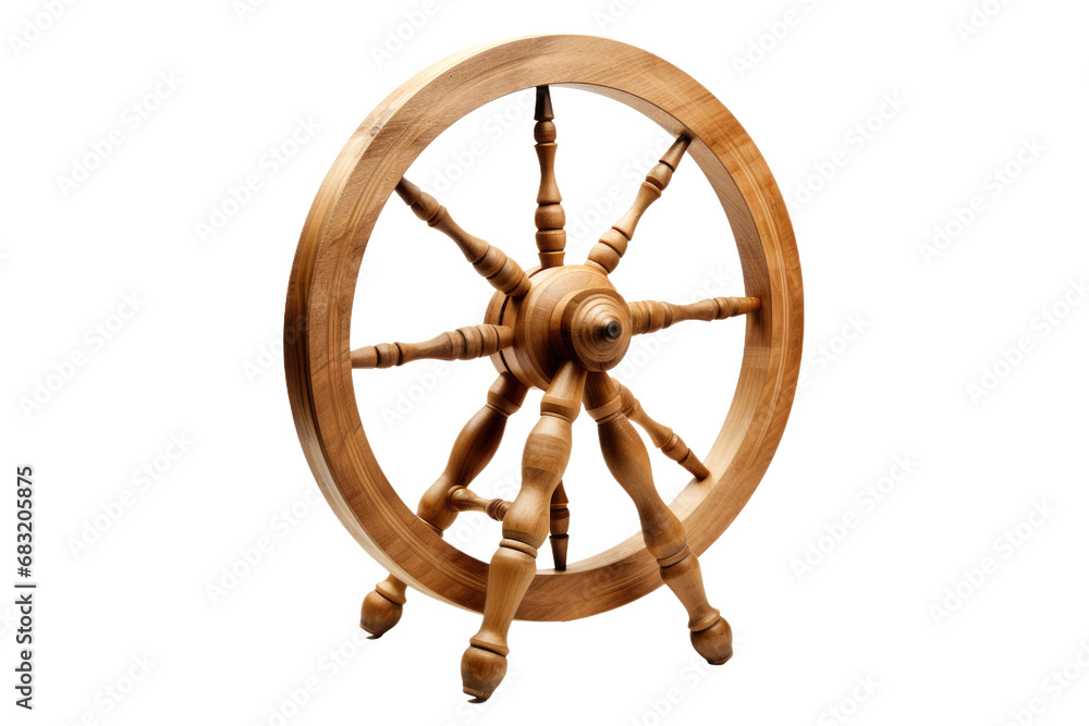 Wheel of Creations: Embracing Artistry with a Spinning Wheel Isolated on Transparent Background