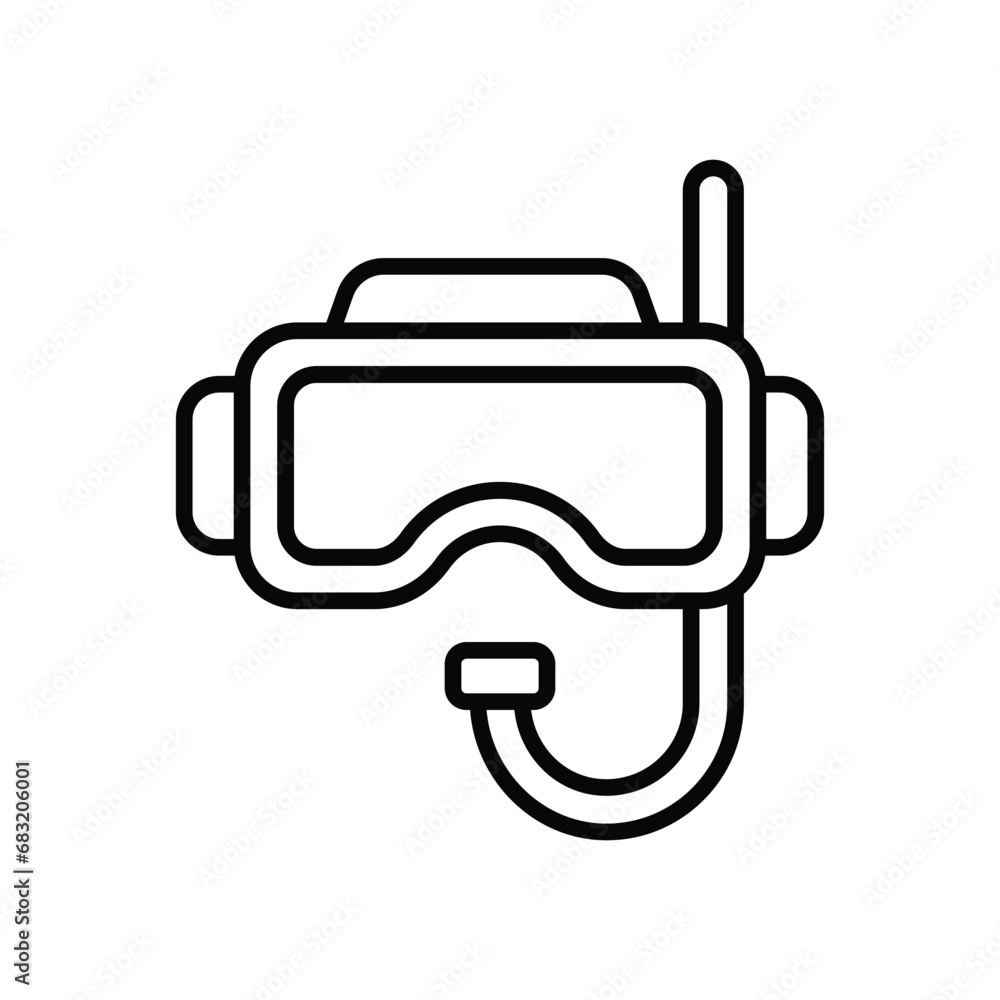 Snorkelling icon isolate white background vector stock illustration. Snorkelling icon isolate white background vector stock illustration.
