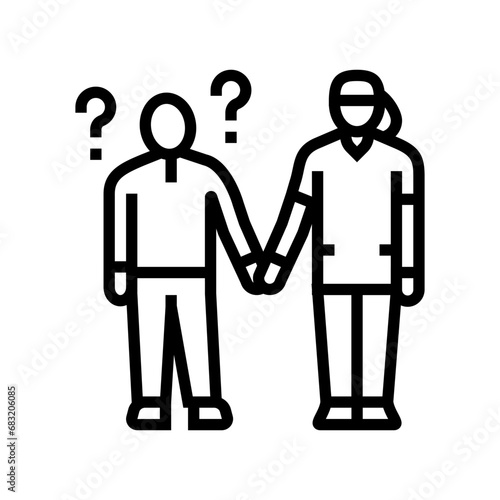 autism support occupational therapist line icon vector. autism support occupational therapist sign. isolated contour symbol black illustration