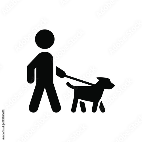 Person walking a dog on a leash icon