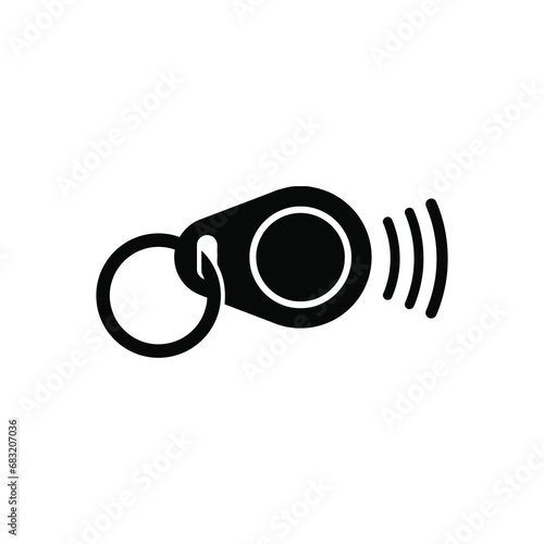 Radio-frequency identification (RFID) key fob with button icon