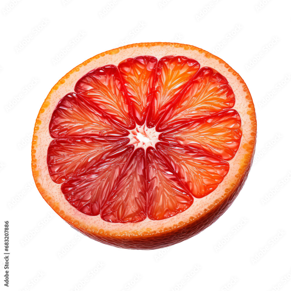 Red blood orange slice isolated on transparent background. Generative ...