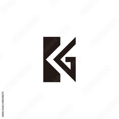 Logo KG GK Monogram. Logo inisial huruf KG GK modern dan minimalis