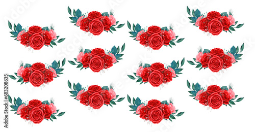 floral redrose flower textile design, fabric design, cloth printing  photo