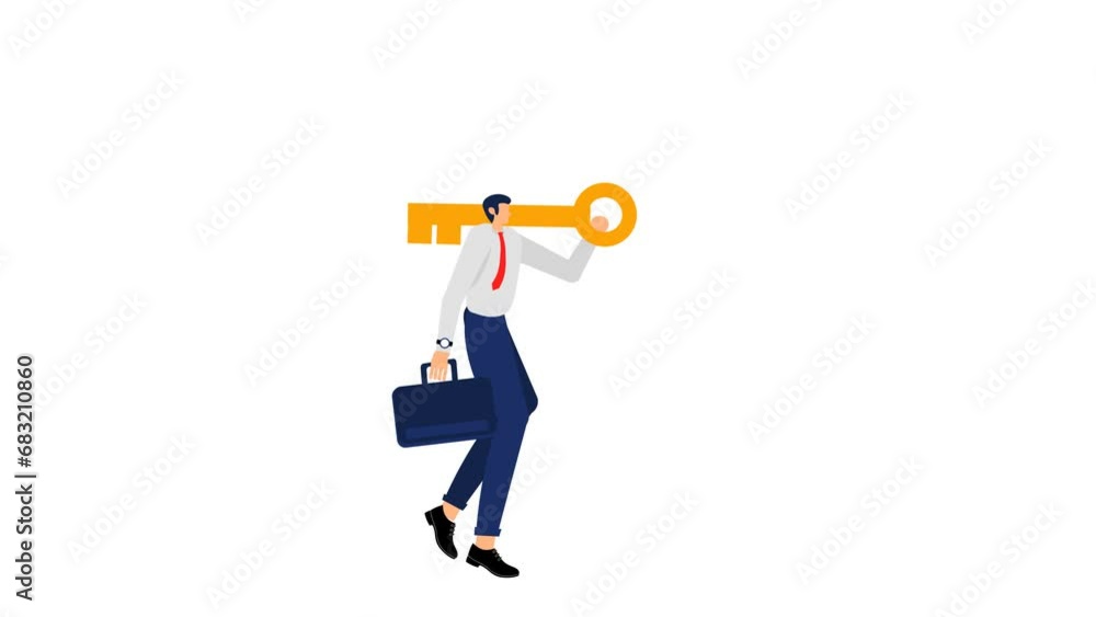 animation of a business man jumping with success key illustration and there is a green screen for 4k video animation of a business man jumping with success key illustration and there is a green screen for 4k video