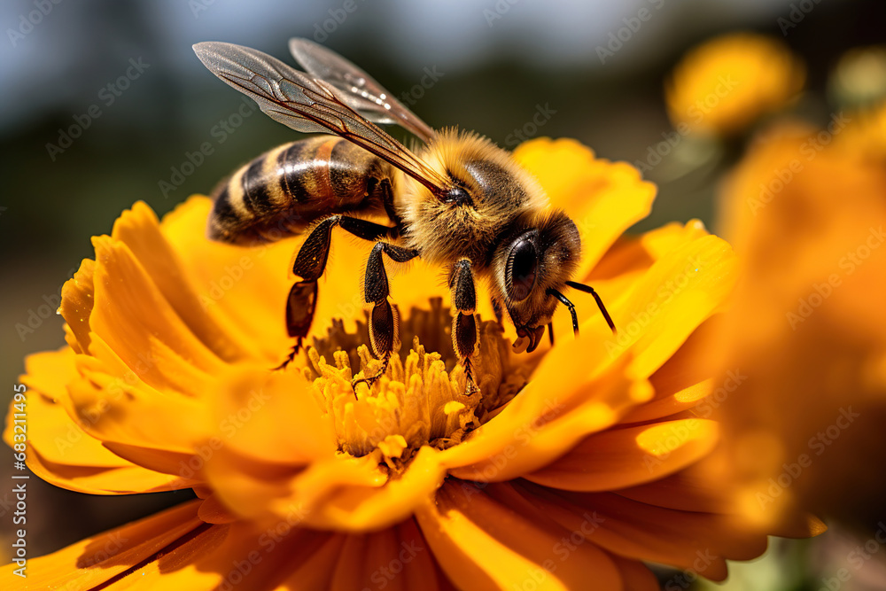 Bee on a Flower. Generative Ai Bee on a Flower. Generative Ai
