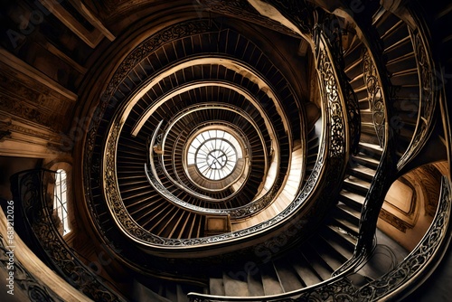spiral staircase in the dark