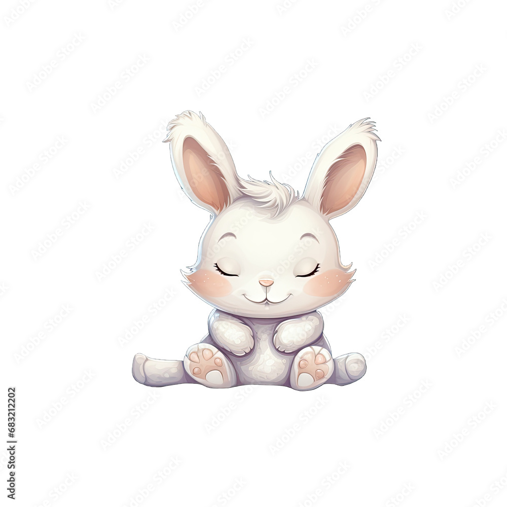 Obraz premium greeting, moon, newborn, star, rabbit, bunny, baby, cartoon, illustration, animal, cloud, cute, clip art, graphic, invitation, kid, mascot, nursery, white, pillow, fluffy, easter, relax, bed, pet