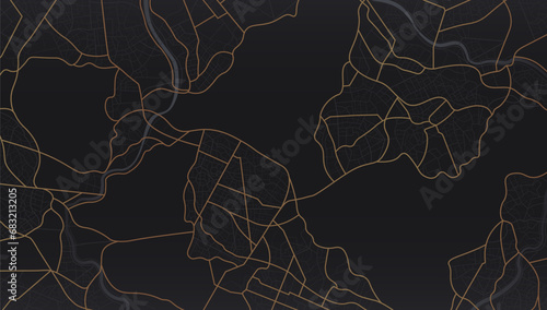 Navigate mapping technology for distance data  path turns. Abstract map with unique lines  geometric patterns background. Huge city top view. Streets  blocks  route for movement on the streets. Vector