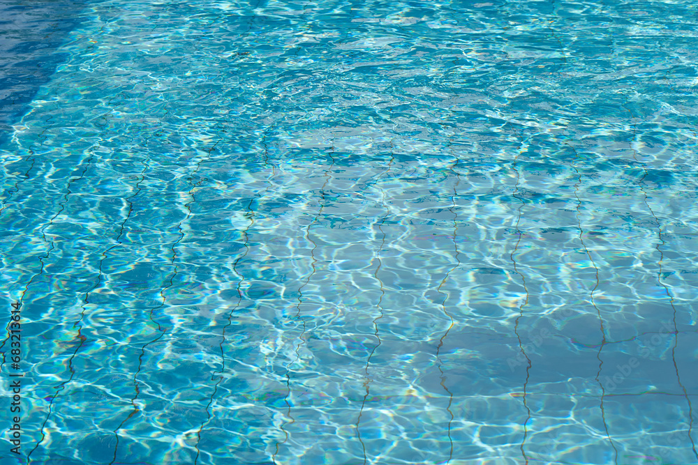 blue water in pool