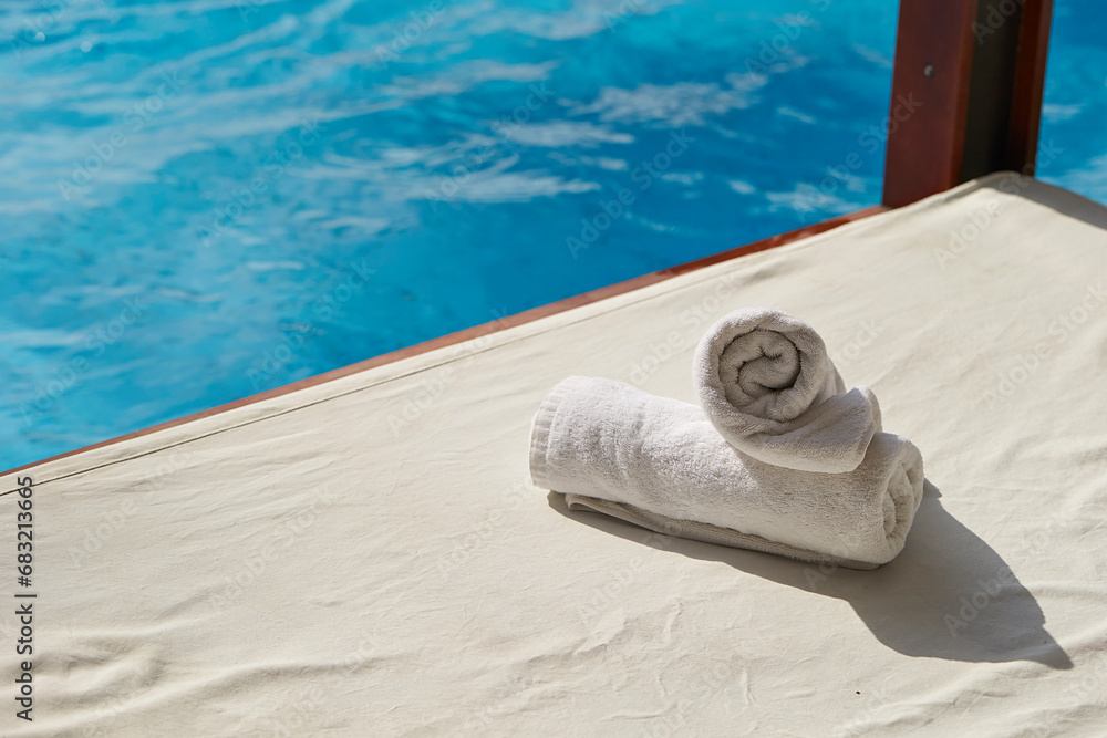 Beach towels at the resort pool