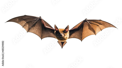 Bat in flight. Wing flap. Isolated transparent background.