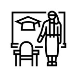 classroom management primary school line icon vector. classroom management primary school sign. isolated contour symbol black illustration