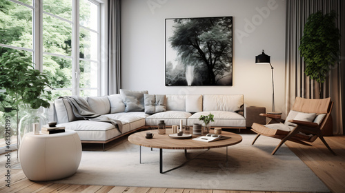 Modern Scandinavian living room interior