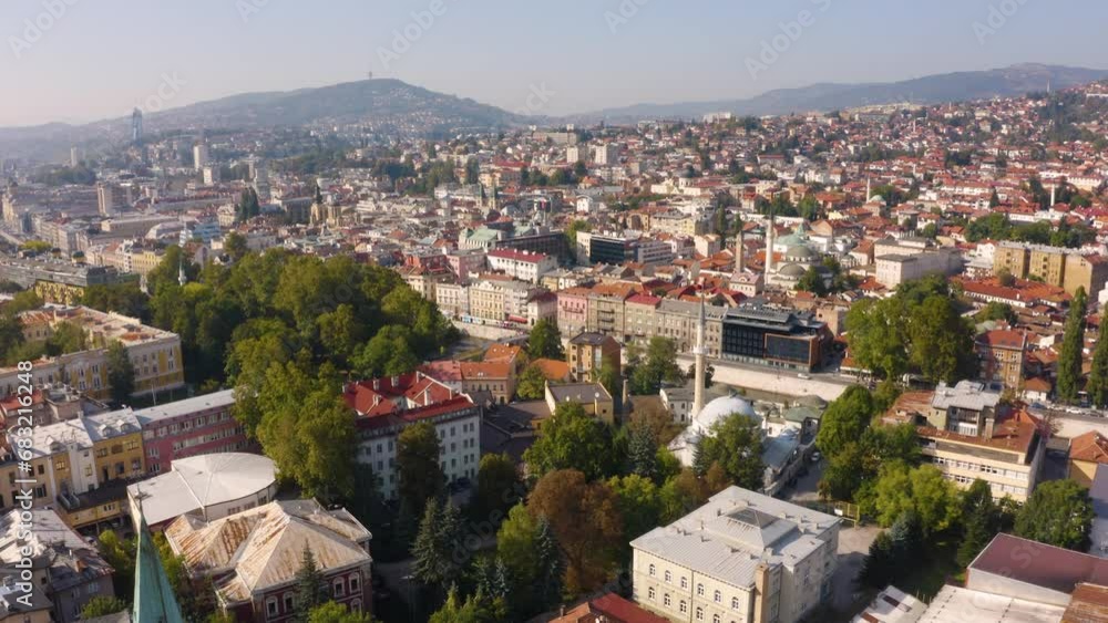 Urban landscape of Sarajevo. Aerial view Urban landscape of Sarajevo. Aerial view