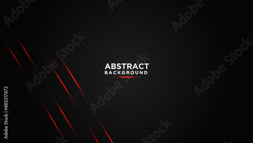 Abstract technology style metallic red shiny color black frame layout modern tech design background. Modern futuristic concept for promotion, social media. Vector illustration