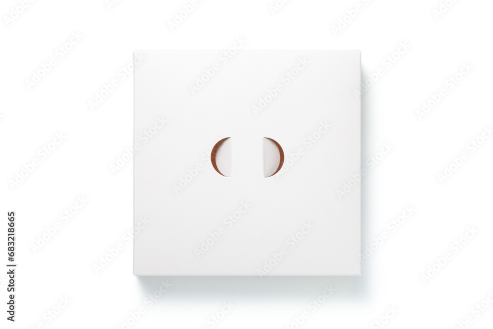 gray packaging box isolated on white background. top view gray packaging box isolated on white background. top view