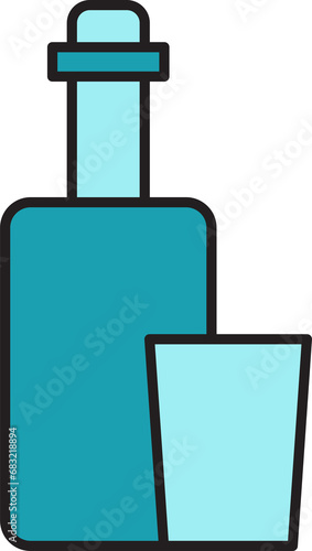 Alcohol Bottle and Glass Icon 