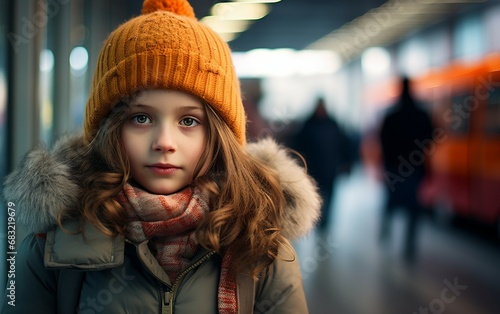 Child Girl in Winter Coat