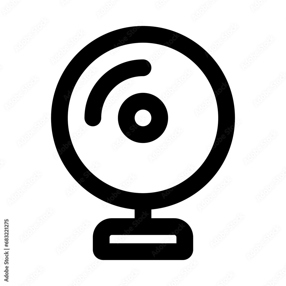 Webcam Icon. Flat style. Vector EPS 10. Black on white background.