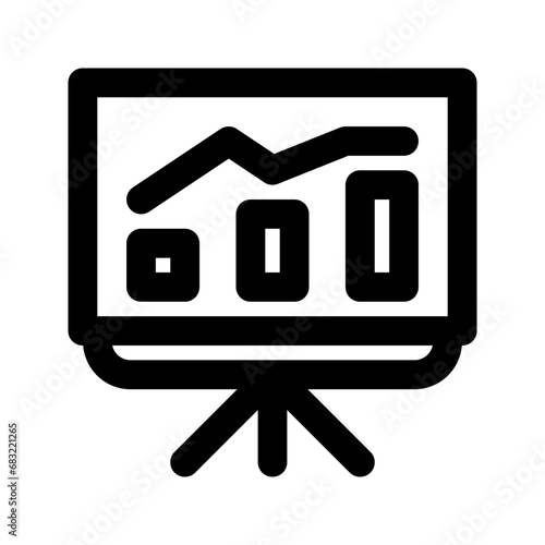 Presentation Board Icon. Editable Bold Outline Design. Vector Illustration.