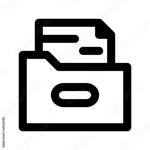 Document File Icon. Editable Bold Outline Design. Vector Illustration. Can be used as a symbol in web design and mobile app photo