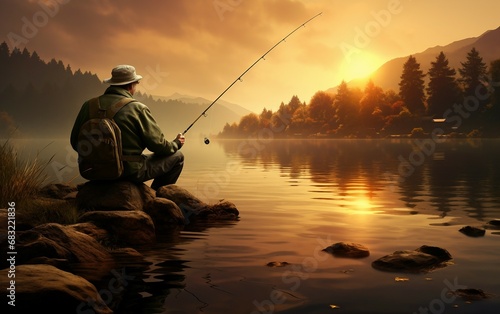 Peaceful Lake Fishing Day