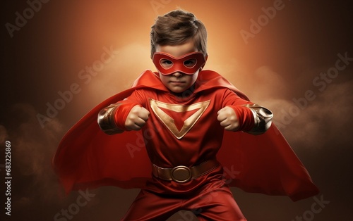 Child in Playful Heroic Pose