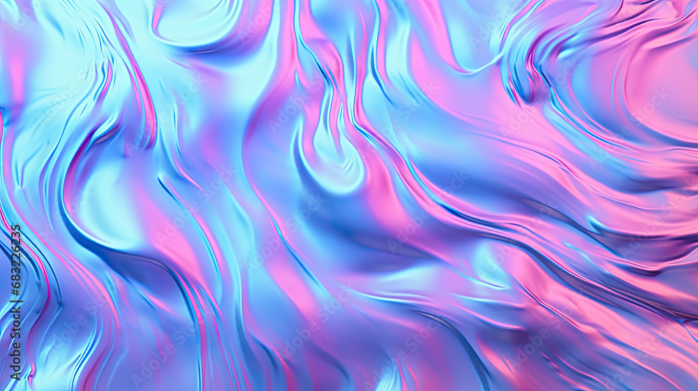 Obraz premium Blurred rainbow light refraction texture overlay effect for photo and mockups. Organic drop diagonal holographic flare on a white wall. Shadows for natural light effects 