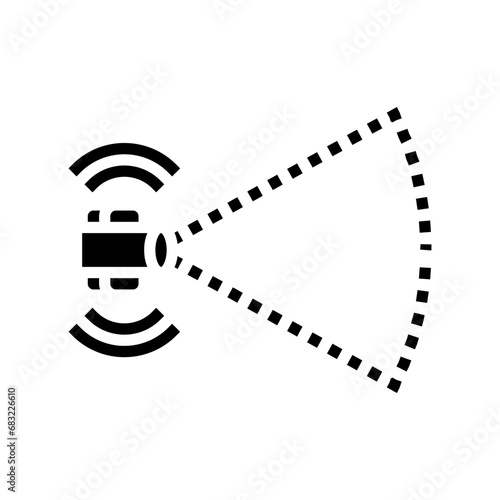 lidar sensors autonomous delivery glyph icon vector. lidar sensors autonomous delivery sign. isolated symbol illustration