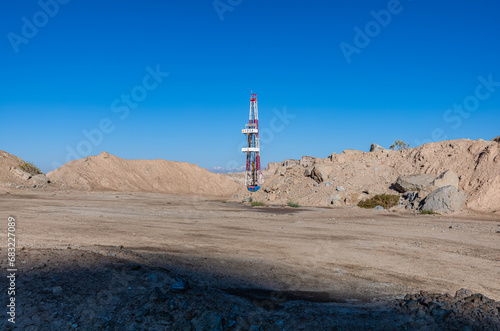 Oil Derricks on the Desert of Xinjiang, China