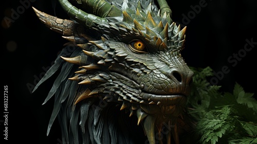 Emerald Majesty: Enchanting Green Dragon in the Abyss