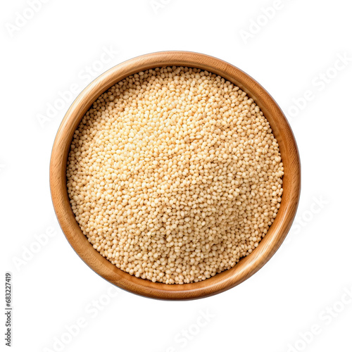 Sesame Seeds in Bowl Isolated on Transparent or White Background, PNG