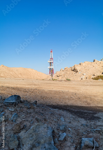 Oil Derricks on the Desert of Xinjiang, China