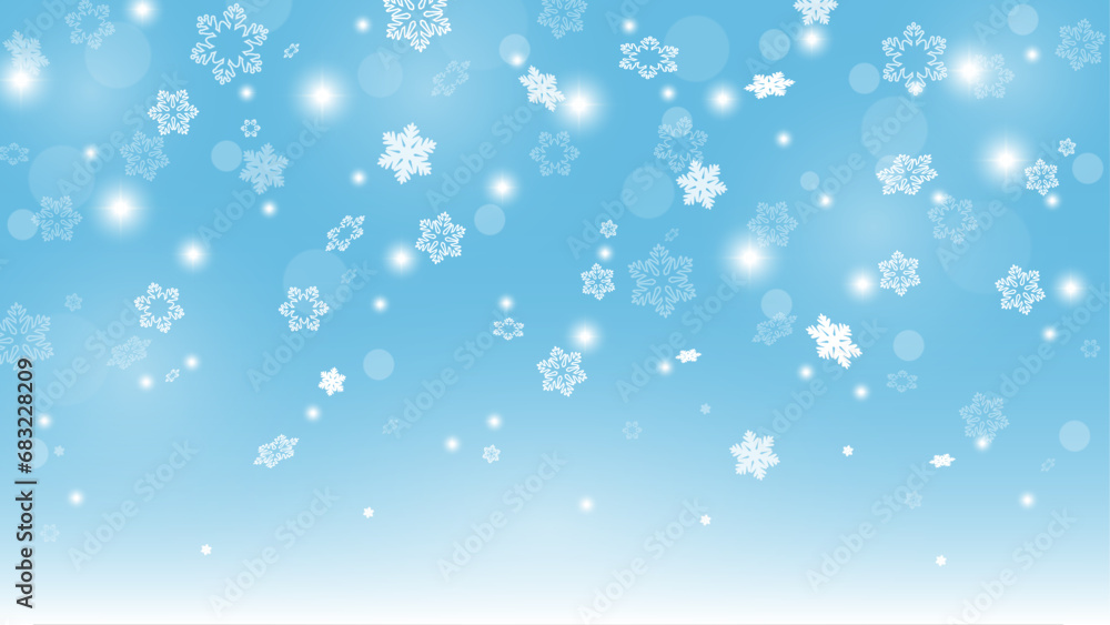 Snow background. Abstract blue winter background. Sky pattern with snow. Light blue snowy background. Eps 10