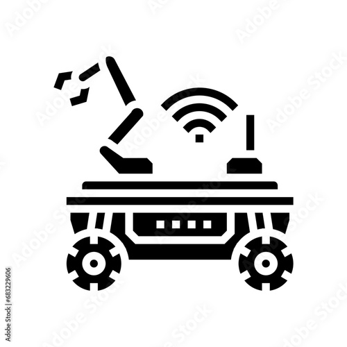 mobile robot autonomous delivery glyph icon vector. mobile robot autonomous delivery sign. isolated symbol illustration